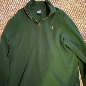 Men quarter zip pullover Polo sweater